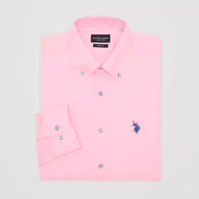 U.S. Polo Assn. Mens Slim Fit Stretch Fabric Long Sleeve Dress Shirt