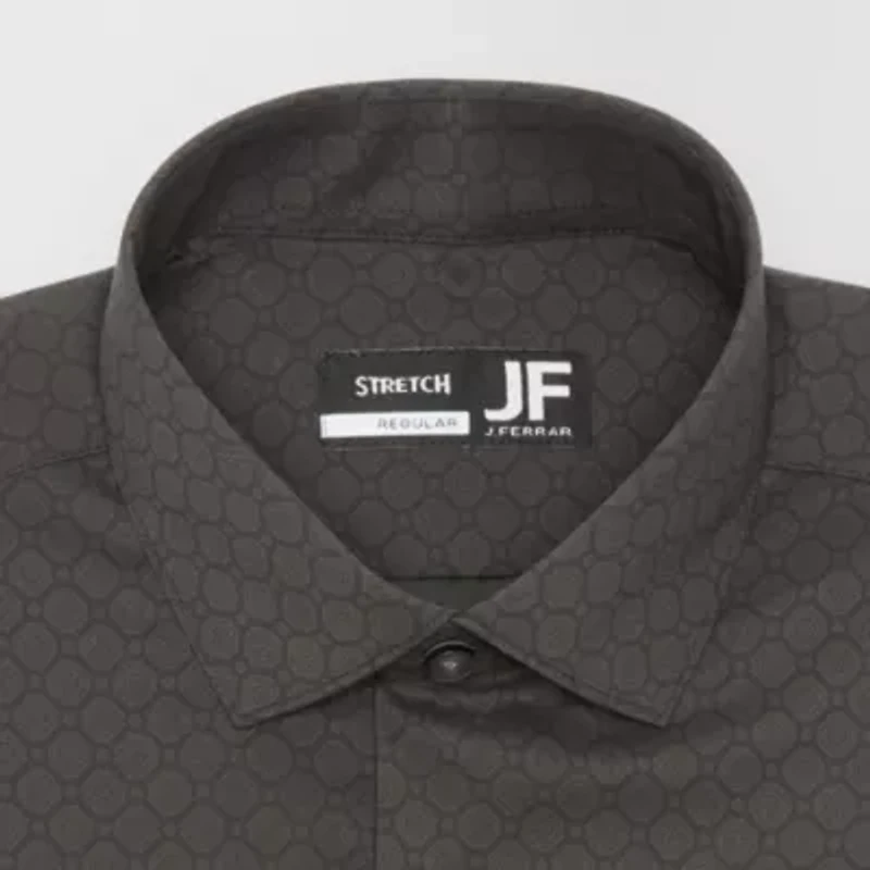 J. Ferrar Ultra Comfort Mens Regular Fit Stretch Fabric Wrinkle Free Long Sleeve Dress Shirt