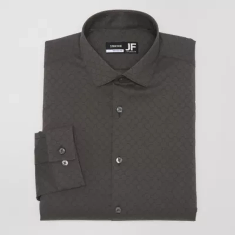 J. Ferrar Ultra Comfort Mens Regular Fit Stretch Fabric Wrinkle Free Long Sleeve Dress Shirt