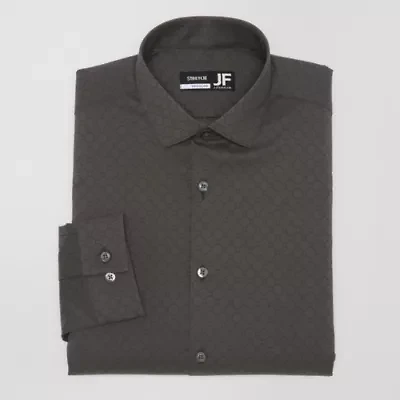 J. Ferrar Ultra Comfort Mens Slim Fit Stretch Fabric Wrinkle Free Long Sleeve Dress Shirt