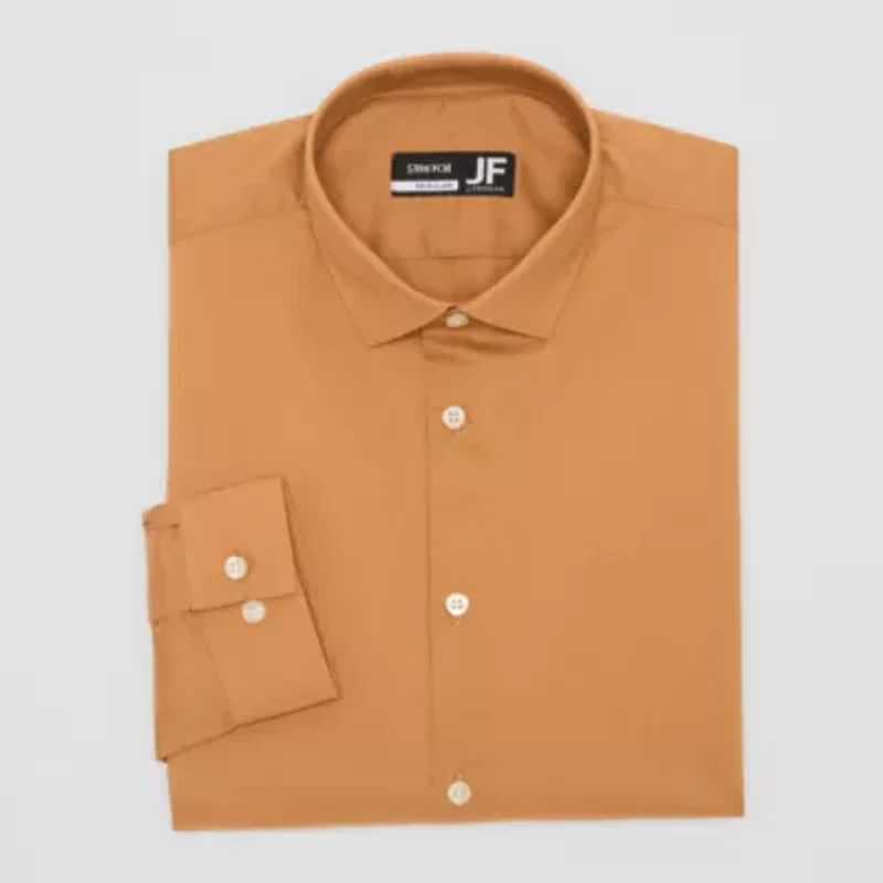 J. Ferrar Ultra Comfort Mens Regular Fit Stretch Fabric Wrinkle Free Long Sleeve Dress Shirt