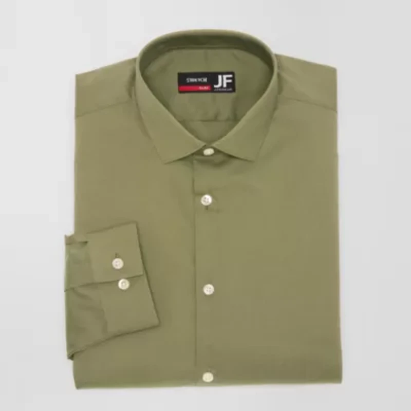 J. Ferrar Slim Ultra Comfort Mens Fit Stretch Fabric Wrinkle Free Long Sleeve Dress Shirt