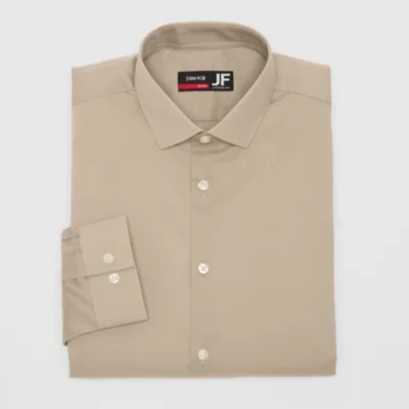 J. Ferrar Ultra Comfort Mens Slim Fit Stretch Fabric Wrinkle Free Long Sleeve Dress Shirt
