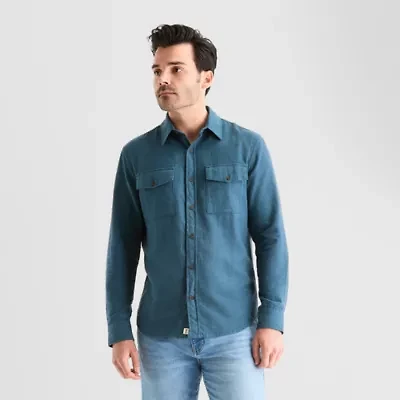 mutual weave Mens Long Sleeve Regular Fit Flannel Shirt