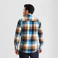 mutual weave Mens Long Sleeve Regular Fit Flannel Shirt