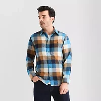 mutual weave Mens Long Sleeve Regular Fit Flannel Shirt