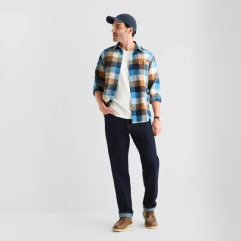 mutual weave Mens Long Sleeve Regular Fit Flannel Shirt