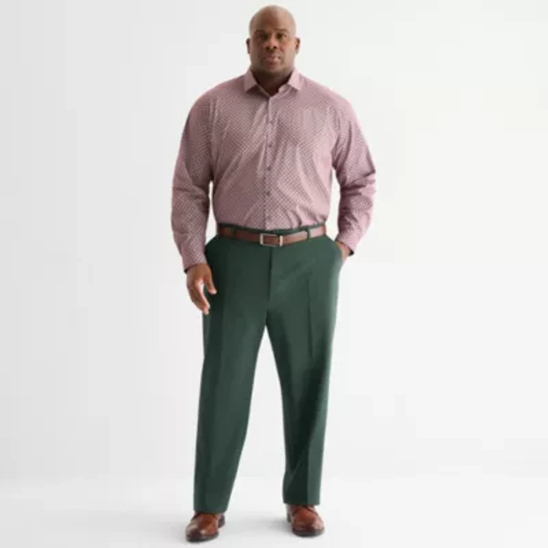 J. Ferrar Mens Big and Tall Classic Fit Flat Front Suit Pant