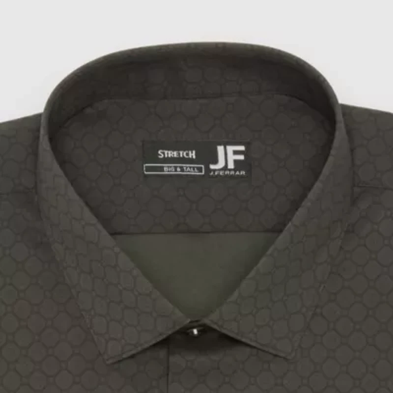 J. Ferrar Big And Tall Ultra Comfort Mens Regular Fit Stretch Fabric Wrinkle Free Long Sleeve Dress Shirt