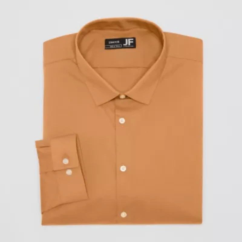 J. Ferrar Ultra Comfort Mens Regular Fit Stretch Fabric Wrinkle Free Long Sleeve Dress Shirt