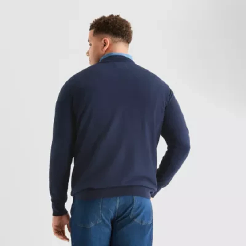 St. John's Bay Fine Gauge Big and Tall Mens V Neck Long Sleeve Pullover Sweater