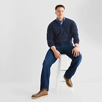St. John's Bay Fine Gauge Big and Tall Mens V Neck Long Sleeve Pullover Sweater