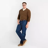 St. John's Bay Fine Gauge Big and Tall Mens V Neck Long Sleeve Pullover Sweater