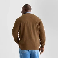 St. John's Bay Fine Gauge Mens V Neck Long Sleeve Button Big and Tall Cardigan