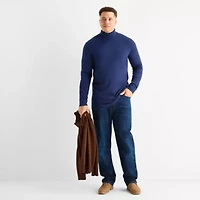 St. John's Bay Interlock Big and Tall Mens Long Sleeve Classic Fit Turtleneck