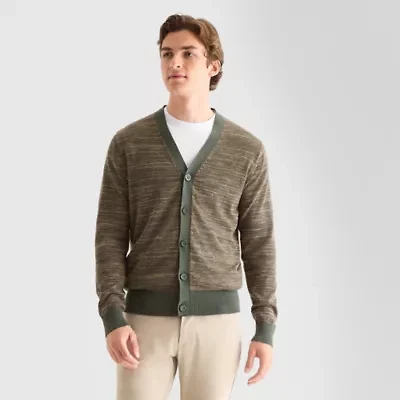 Stylus Mens V Neck Long Sleeve Button Cardigan