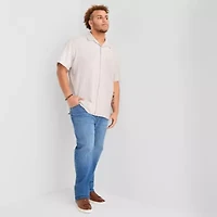 Arizona Mens Big and Tall Short Sleeve Button-Down Shirt
