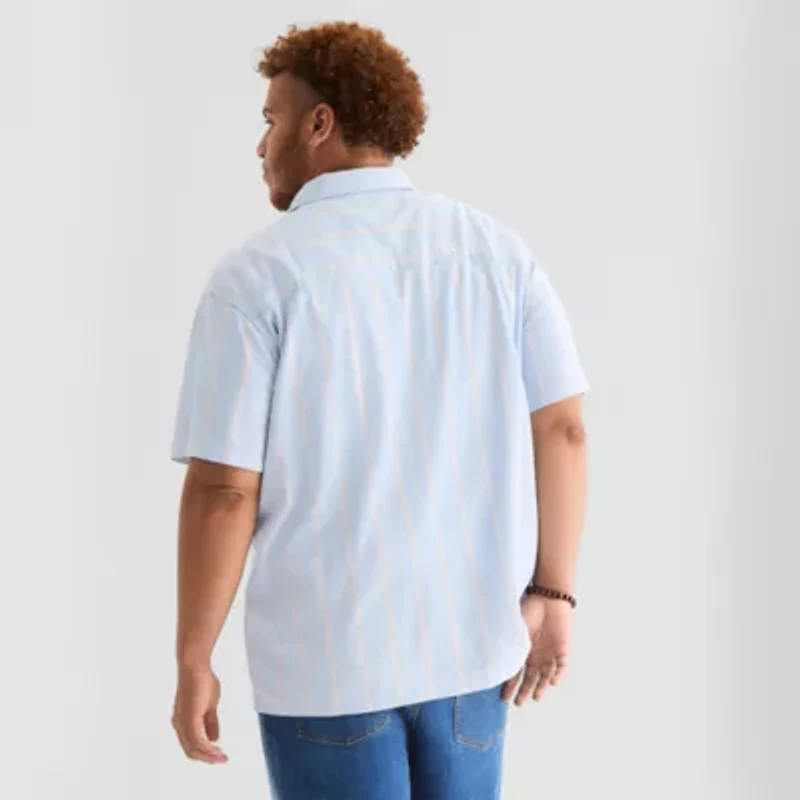 Arizona Mens Big and Tall Short Sleeve Button-Down Shirt