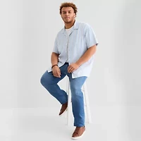 Arizona Mens Big and Tall Short Sleeve Button-Down Shirt