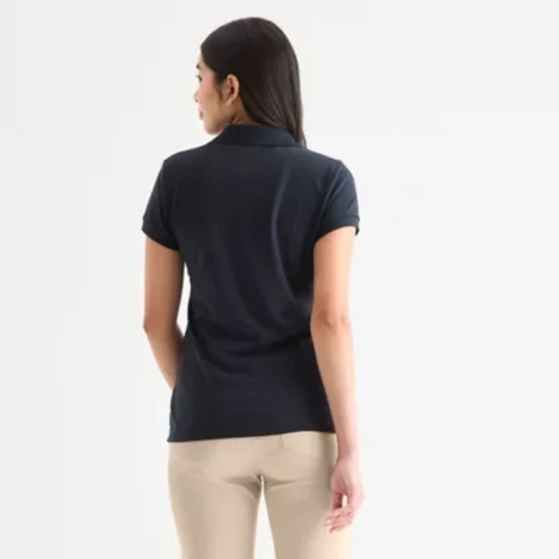 IZOD Womens Juniors Short Sleeve Polo Shirt