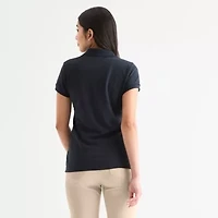 IZOD Womens Juniors Short Sleeve Polo Shirt