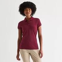 IZOD Womens Juniors Short Sleeve Polo Shirt