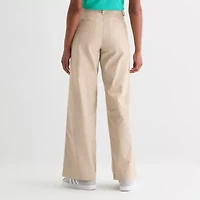 IZOD Womens Wide Leg Straight Fit Juniors Flat Front Pant