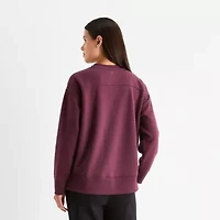 Xersion Womens Oversized Super Soft Fleece Crewneck Sweatshirt