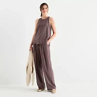 Stylus Womens Crew Neck Sleeveless Tank Top