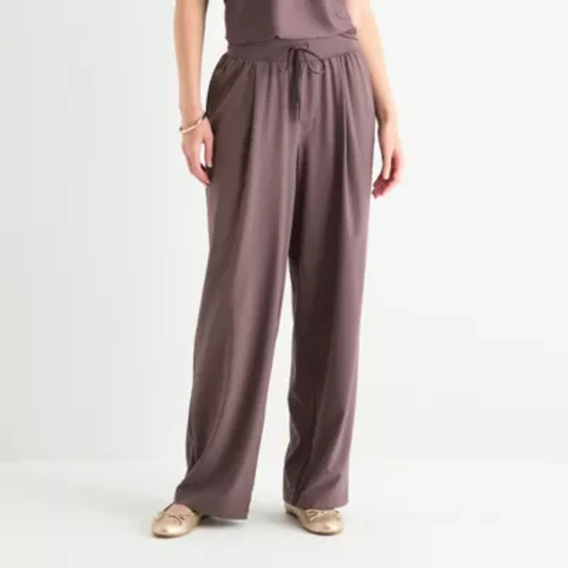 Stylus Womens Mid Rise Wide Leg Palazzo Pant