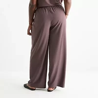 Stylus Womens Mid Rise Wide Leg Palazzo Pant-Plus