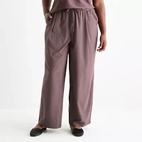 Stylus Womens Mid Rise Wide Leg Palazzo Pant-Plus