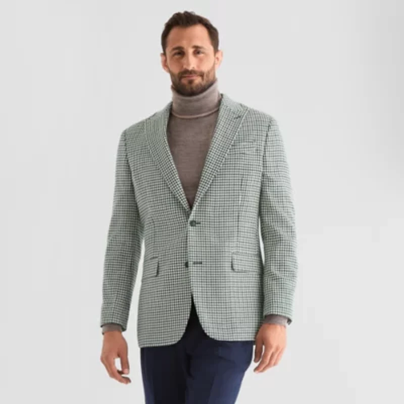 Stafford Houndstooth Mens Classic Fit Sport Coat