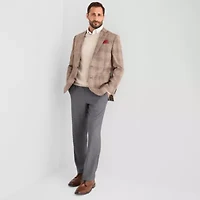 Stafford Mens Plaid Classic Fit Sport Coat