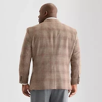 Stafford Mens Big and Tall Plaid Classic Fit Sport Coat