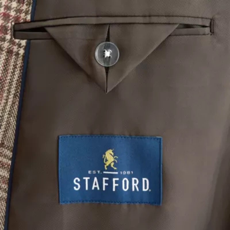 Stafford Mens Big and Tall Plaid Classic Fit Sport Coat