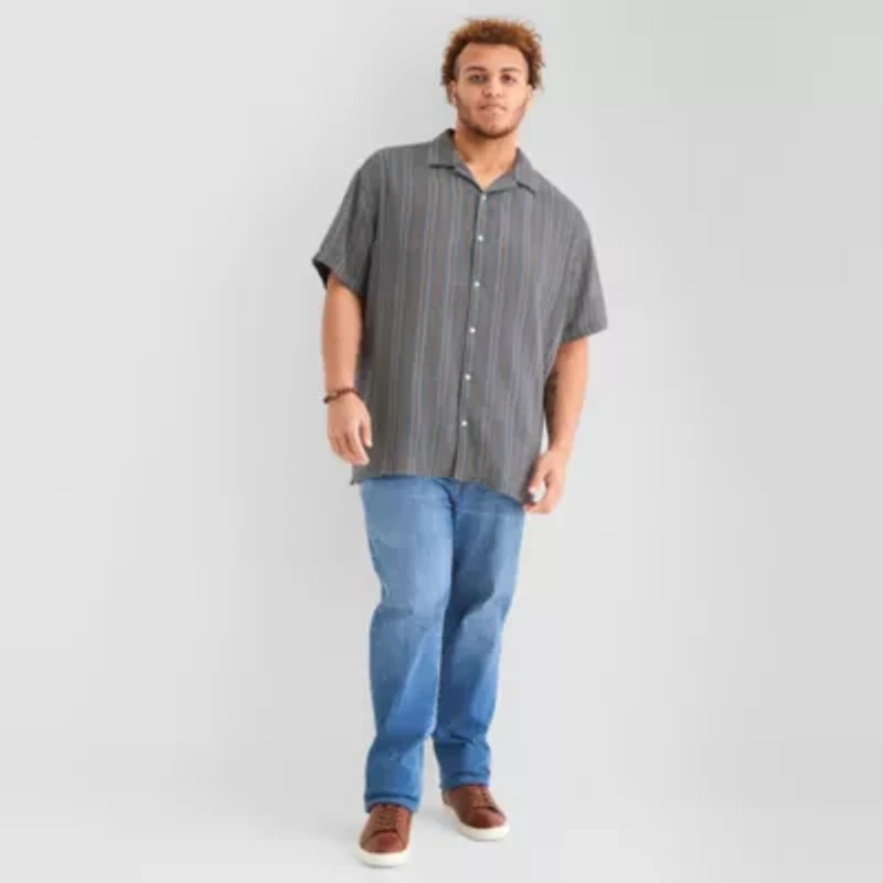 Arizona Mens Big and Tall Short Sleeve Button Down Shirt