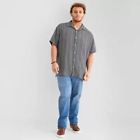 Arizona Mens Big and Tall Short Sleeve Button Down Shirt