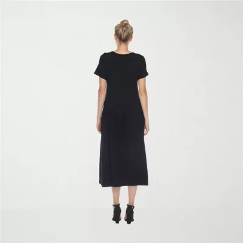 White Mark Womens Short Sleeve Maternity Maxi Dress