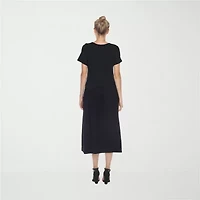 White Mark Womens Short Sleeve Maternity Maxi Dress