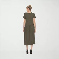 White Mark Womens Maternity Short Sleeve Maxi Dress