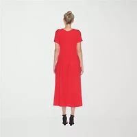 White Mark Womens Maternity Short Sleeve Maxi Dress