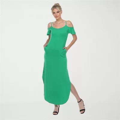 White Mark Womens Short Sleeve Sundress