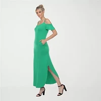 White Mark Womens Short Sleeve Sundress