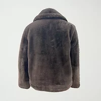 Liz Claiborne Womens Faux Fur Midweight Peacoat