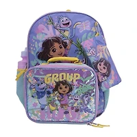 Licensed 5 Piece Dora and Friends Backpack Set with Matching Lunch Bag