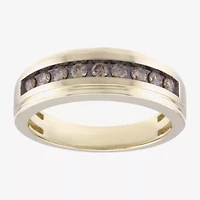 (Champagne / I2-I3) Mens 7MM 1/2 CT. T.W. Genuine Champagne Diamond 10K Gold Wedding Band
