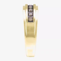 (Champagne / I2-I3) Mens 7MM 1/2 CT. T.W. Genuine Champagne Diamond 10K Gold Wedding Band
