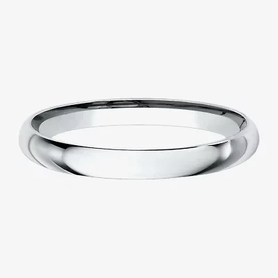Womens 10K White Gold 2MM Comfort-Fit Wedding Band