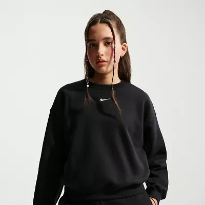 Nike Big Kid Girls Crew Neck Fleece Long Sleeve Sweatshirt